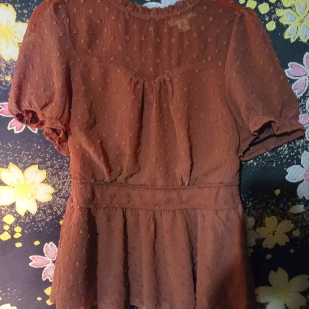 Brown Polka-dot Blouse